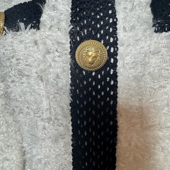 Balmain Embellished Black & White Tweed Mini Dress Size 40 – Like New - Picture 10 of 16